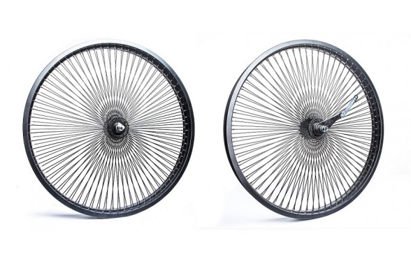 26インチ×140本スポーク・ホイールセット_コースターブレーキ_ブラック/クローム/レッド